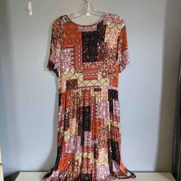 EUC DB Moon Beautiful Fall Short Sleeve Dress with pockets - Picture 2 of 5